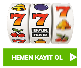 yeşil kayıt ol butonlu, slot oyunu ekranı olanı afiş